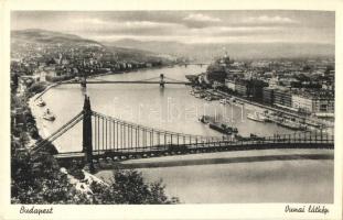 Budapest, Erzsébet híd - 8 db főleg régi képeslap, közte 1 modern