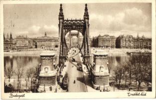 Budapest, Erzsébet híd - 8 db főleg régi képeslap, közte 1 modern