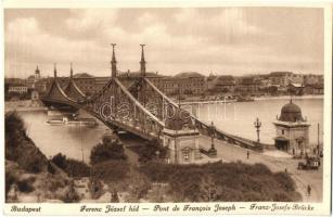 Budapest, Ferenc József híd - 2 db régi képeslap, Fehérvári út, villamos