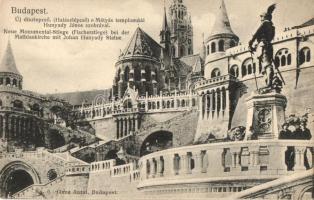 Budapest I. Halászbástya - 4 db régi képeslap, közte egy Magyar Földrajzi Intézet rt. művészlap