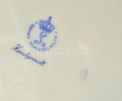 Oscar Schlegelmilch hiányos tálka készlet, kézzel festett, jelzett, apró kopással, d: 16 cm, d: 7,5 ...