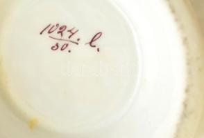 cca 1900 szósztartó, kézzel festett, jelzés nélkül, apró karcolással, m:15 cm,  19×15 cm