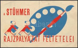 1935 A Stühmer rajzpályázat feltételei, hajtásnyommal, foltos, 11x18 cm.