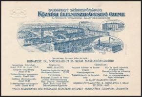 cca 1920-1930 Budapest Székesfőváros Községi Élelmiszerárusító Üzemének illusztrált kártyája, Bp. Székesfővárosi Házinyomda, 11x16 cm.