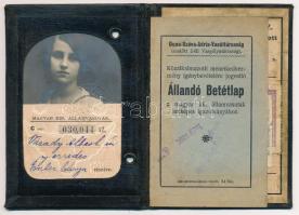 1926-1930 Fényképes MÁV félárú jegy váltására jogosító igazolvány, Duna-Száva-Adria Vasúttársaság ál...