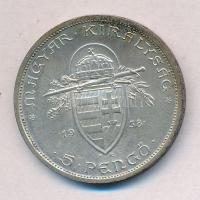 1938. 5P Ag "Szent István" T:1- patina
Adamo P8.1