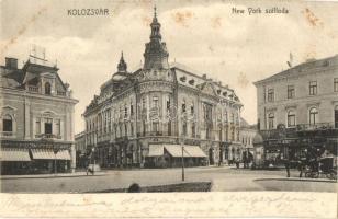 6 db régi városképes lap, szállodák: Kolozsvár (New York szálloda), Lillafüred (Palota szálló), Eszt...