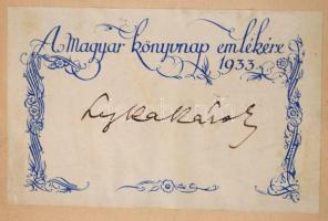 Lyka Károly: A művészetek története. Bp., 1931, Singer és Wolfner. A szerző dedikációjával! Kissé ko...