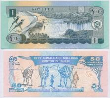 Vegyes: Etiópia 1976. 1B + Szomáliföld 1996. 50Sh T:II,I
Mixed: Ethiopia 1976. 1 Birr + Somaliland ...