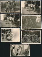 cca 1936-1938 Különböző cserkésztáborokban(Győr, Vág) készült amatőr fotó, 16 db, 6×8,5 és 5,5×6 cm