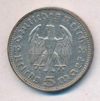 Német Harmadik Birodalom 1935G 5M Ag "Hindenburg" T:2,2- ph. 
German Third Reich 1935G 5 ...