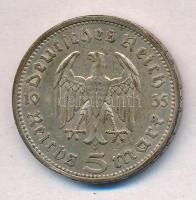 Német Harmadik Birodalom 1935A 5M Ag "Hindenburg" T:2 ph.
German Third Reich 1935A 5 Mark...