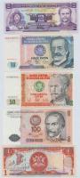 5db-os vegyes külföldi bankjegy tétel, közte Honduras, Peru, Trinidad és Tobago T:I,I- 5pcs of various banknotes, including Honduras, Peru, Trinidad and Tobago C:UNC,AU