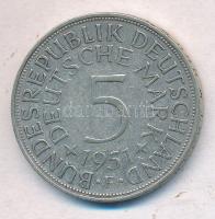 NSZK 1951F 5M Ag T:2
FRG 1951F 5 Mark Ag C:XF