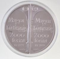 2000. 2000Ft Ag "Lórántffy Zsuzsanna / Sárospatak" (2xklf) eredeti MNB dísztokban, tanúsít...