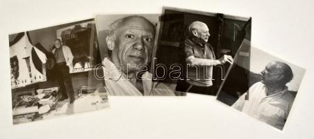 Pablo Picasso (1881-1973) képzőművész, újságszerkesztéshez használt 4 db fotónegatív, különböző méretekben