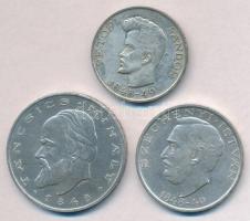 1948. 5Ft Ag "Petőfi" + 10Ft Ag "Széchenyi" + 20Ft Ag "Táncsics" - "Szabadságharc sor" T:1-,2 kis patina  Adamo EM1, EM2, EM3