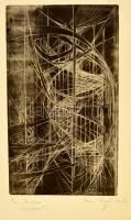 Iréne Radó Vajda (1952-): The staircase. Rézkarc, papír, jelzett, 25×15 cm