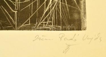 Iréne Radó Vajda (1952-): The staircase. Rézkarc, papír, jelzett, 25×15 cm