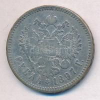 Orosz Birodalom 1897. 1R Ag "II. Miklós" T:3 patina 
Russian Empire 1897. 1 Rouble Ag &qu...