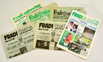 1986-1996 FTC-vel kapcsolatos folyóiratok, nyomtatványok, összesen 6 db: 3 db Fradi műsorlap, 3 db Fradi újság
