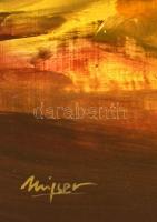 Mizser Pál (1941-): Vándor. Olaj, farost, jelzett, keretben, 60×80 cm