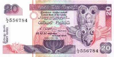 Sri Lanka 1991-1994. 10R, 20R, 50R, 100R, 500R, 1000R T:I