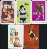 1968-1987 Csajos kártyanaptárak, közte erotikus is, 12 db