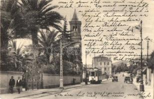 Sanremo, San Remo; Corso Cavallotti / street view, tram, automobile (EK)