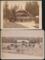 cca 1880 Lublófüred (Bad Lublau/Ľubovnianske kúpele), 5 db keményhátú fotó, egy részük feliratozva, ...