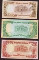 Szudán 1987-1990. 25P, 50P, 1Pound, 5Pound, 10Pound, 20Pound, 50Pound, 100Pound teljes sor T:I
