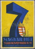 1928 Magyar hét, 1928. november 3-11., villamosplakát, ifj. Richter, ofszet, papír, jelzett, 24×17 cm