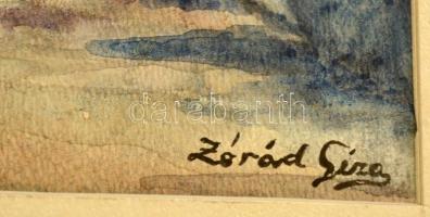 Zórád jelzéssel: Utcarészlet. Akvarell, papír, paszpartuban, 19×27 cm