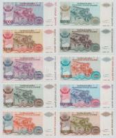 Horvátország / Krajna Szerb Köztársaság 1993. 5000D + 50.000D + 100.000D + 500.000D + 5.000.000D + 1...