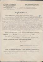 1946 Budafok, Olasz Domokos magánnyomozó irodája számára kiállított meghatalmazás, magánnyomozási megbízás