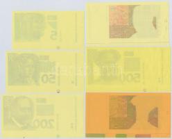 Horvátország 1993 (1994). 5K előlapi színpróba + 50K előlapi színpróba + 200K előlapi és hátlapi szí...