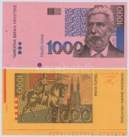 Horvátország 1993 (1994). 5K előlapi színpróba + 50K előlapi színpróba + 200K előlapi és hátlapi szí...