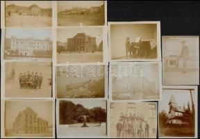 cca 1905-1909 Pozsony, diák és más életképek (turuljáték, stb.), 24 db fotó, hátuljukon feliratozva,...