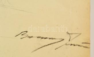 Barcsay jelzéssel: Csontváz tanulmány. Szén, papír, 50×50 cm