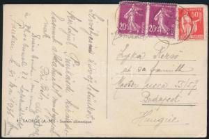 1936 Lyka Antal (1908-1976) FTC labdarúgó saját kézzel írt lapja Franciaországból / Hungarian football players autograph postcard from France