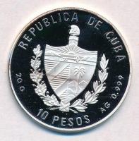 Kuba 1994. 10P Ag "Palackorrú delfinek" hátoldal multicolor festett T:PP patina
Cuba 1994...