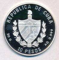 Kuba 1994. 10P Ag "Flamingók" hátoldal multicolor festett T:PP fo.
Cuba 1994. 10 Pesos Ag...