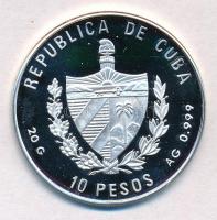 Kuba 1994. 10P Ag "Coney" hátoldal multicolor festett T:PP fo.
Cuba 1994. 10 Pesos Ag &qu...