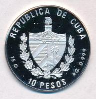 Kuba 1997. 10P Ag "Ruellia tuberosa" hátoldal multicolor festett T:PP
Cuba 1997. 10 Pesos...