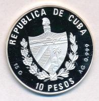 Kuba 1997. 10P Ag "Lochnera rosea" hátoldal multicolor festett T:PP
Cuba 1997. 10 Pesos A...