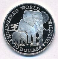 Cook-szigetek 1990. 10$ Ag Afrikai elefánt T:PP Cook Islands 1990. 10 Dollars African elephant C:PP Krause KM#80