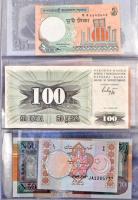 106db-os vegyes világpénz gyűjtemény albumba rendezve, közte Afganisztán, Brazília, Indonézia, Irak,...