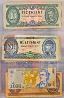 116db-os vegyes magyar és külföldi bankjegy tétel albumban, közte korona, pengő és forint bankjegyek...