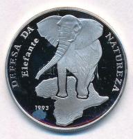 Guinea-Bissau 1993. 10.000P Ag "Elefánt" T:PP kis fo. Guinea Bissau 1993. 10.000 Pesos "Elephant" C:PP small spot Krause KM#31