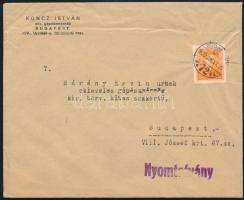 1939 Bp. XIV., Koncz István okl. gépészmérnök rajzállványokat bemutató szórólapja, borítékkal